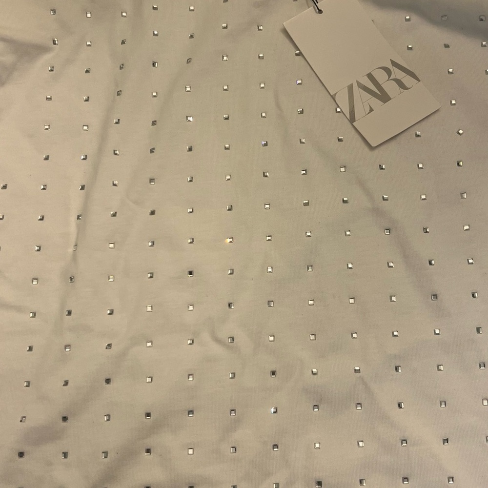 Zara Cream Blouse with Silver Details